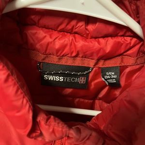 Mens Swiss Tech SM Puffer Red Jacket